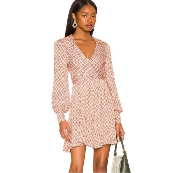 Free People It Takes Two ivory cream blue orange geometric dress size Small NWT - Picture 16 of 16